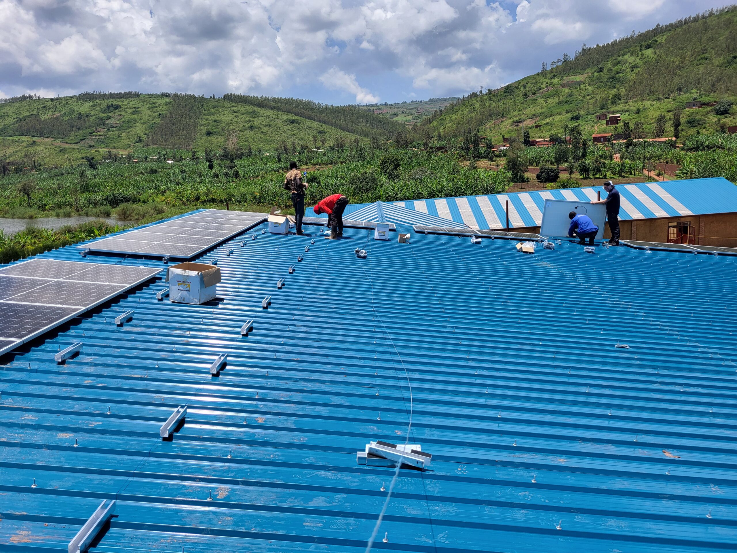 installing solar roof in Rwanda